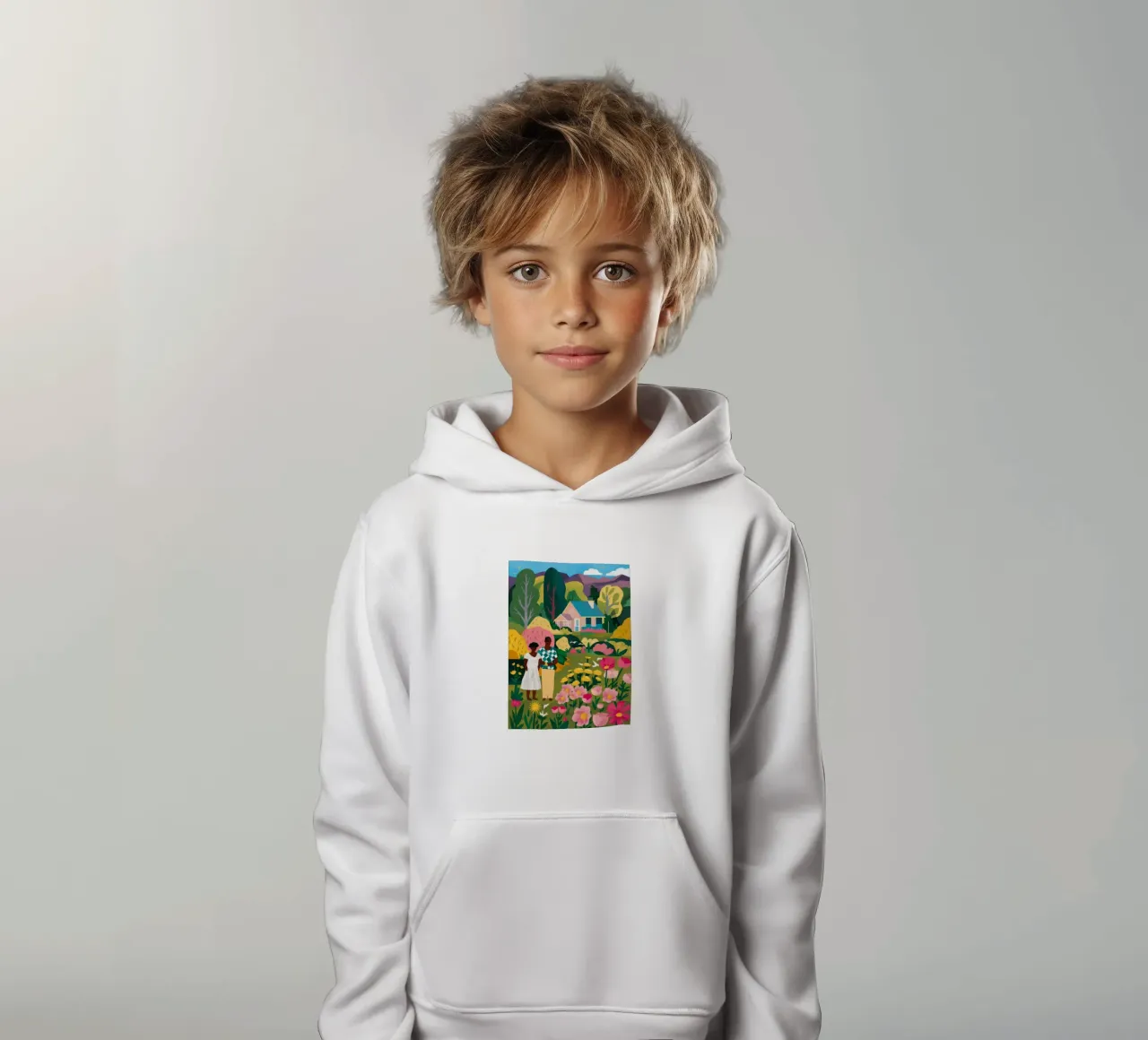 Picnic tra i fiori felpa bambino con cappuccio da Silk Palette