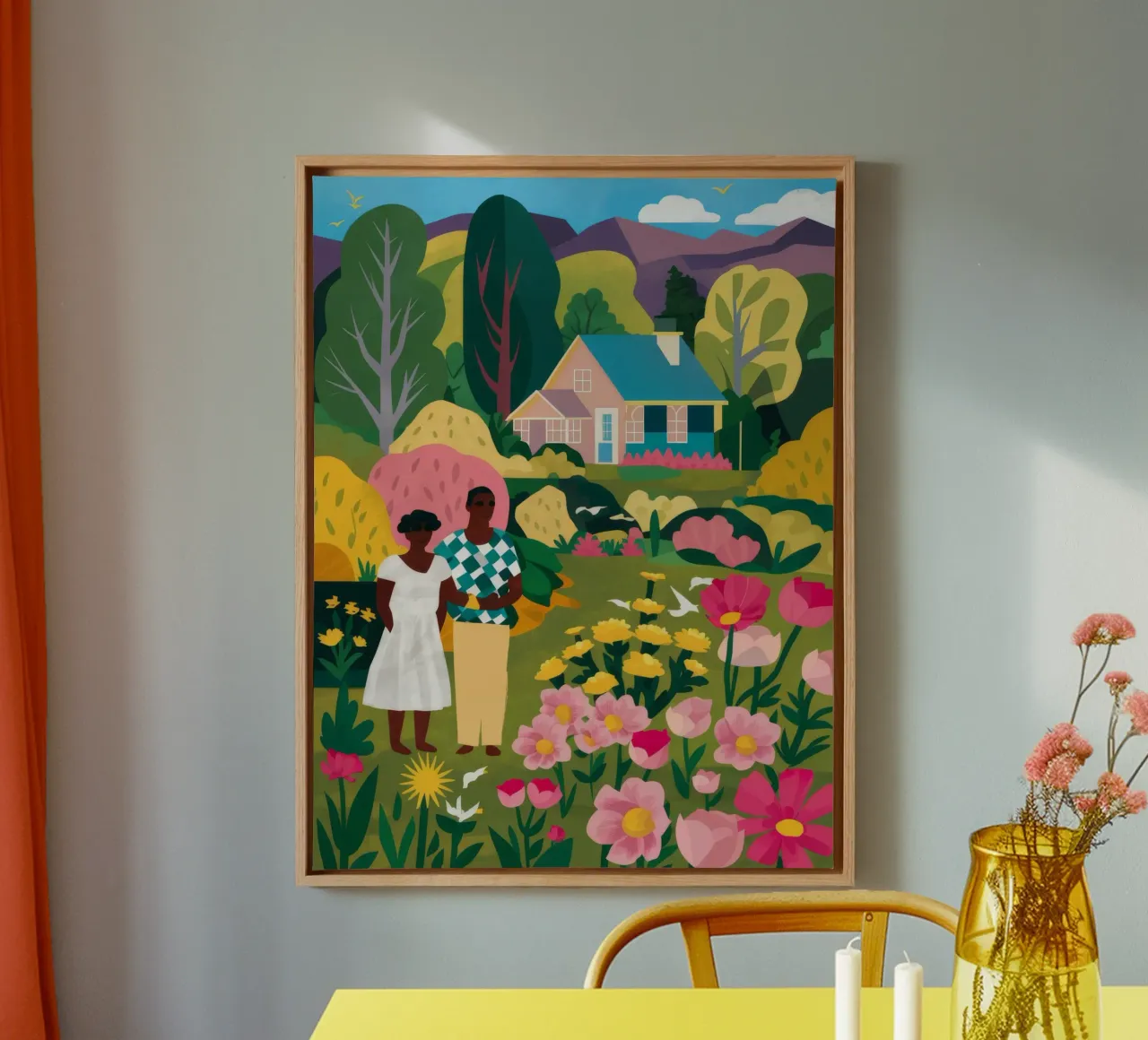 Picnic tra i fiori tela da Silk Palette