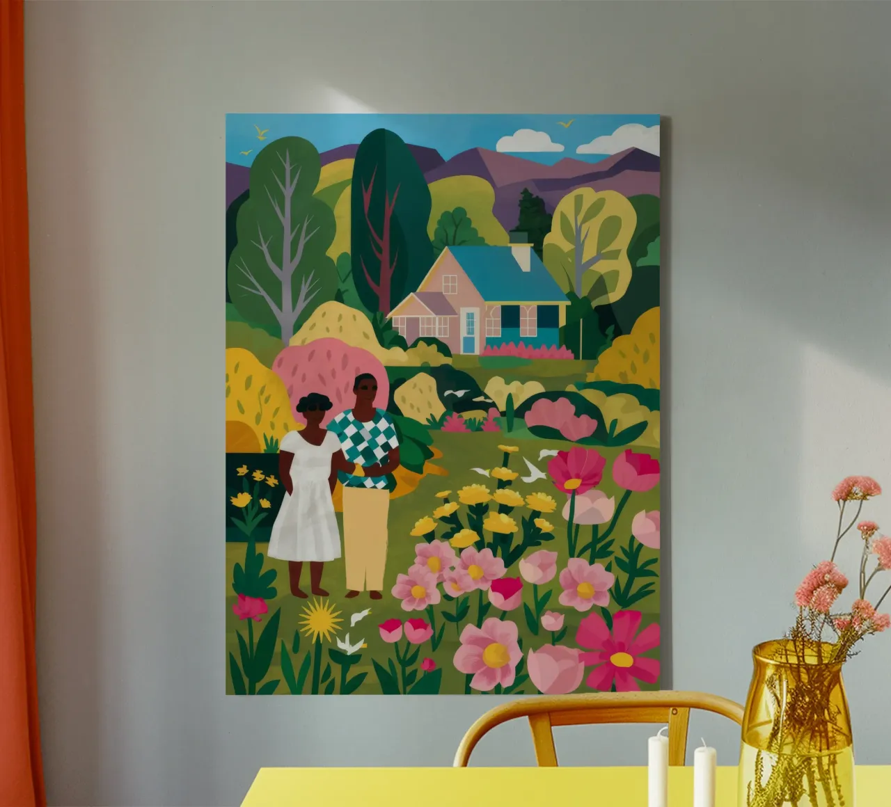 Picnic tra i fiori tela da Silk Palette