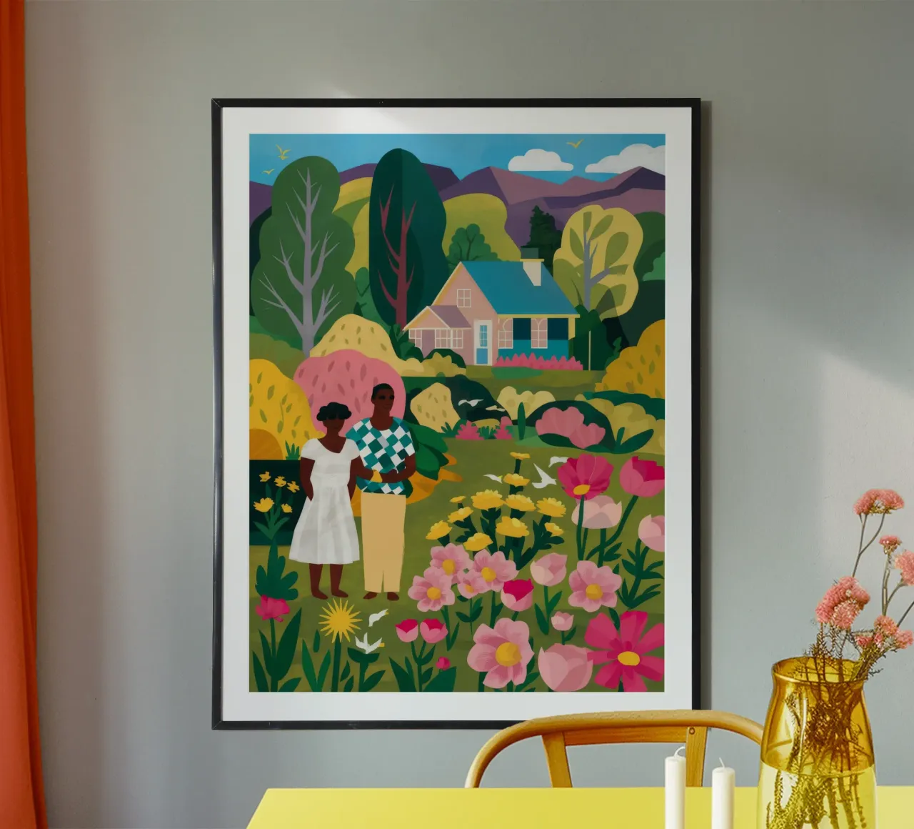 Picnic tra i fiori poster da Silk Palette