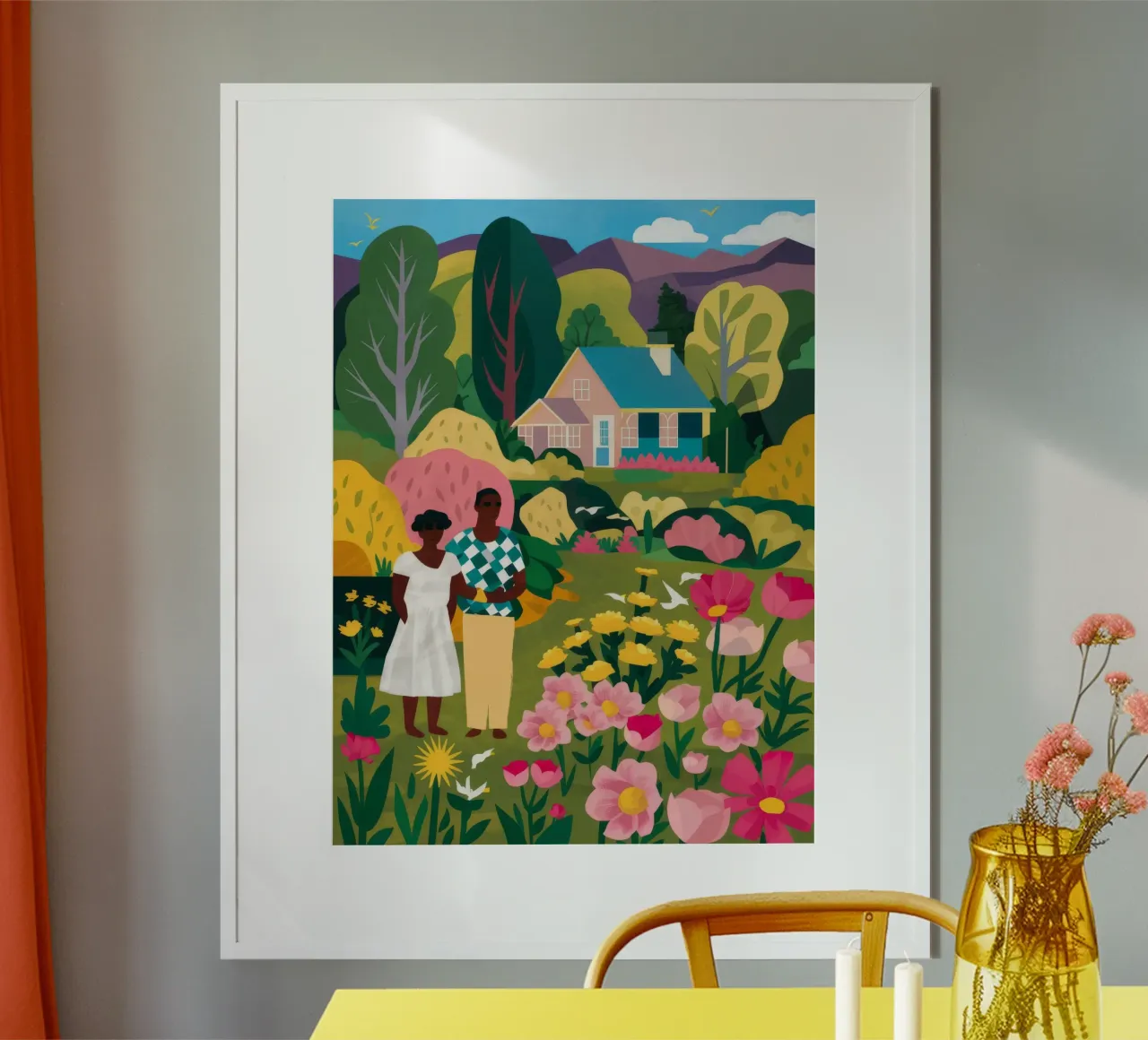 Picnic tra i fiori poster da Silk Palette