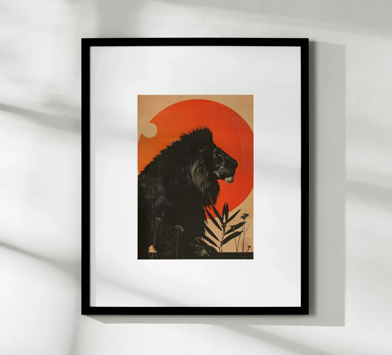 Leone vintage art poster con telaio in legno da WILD ART