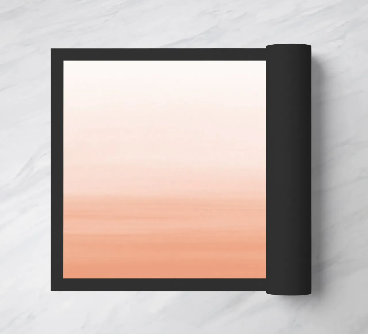 Peach watercolor gradient doormat by NouveauPrints