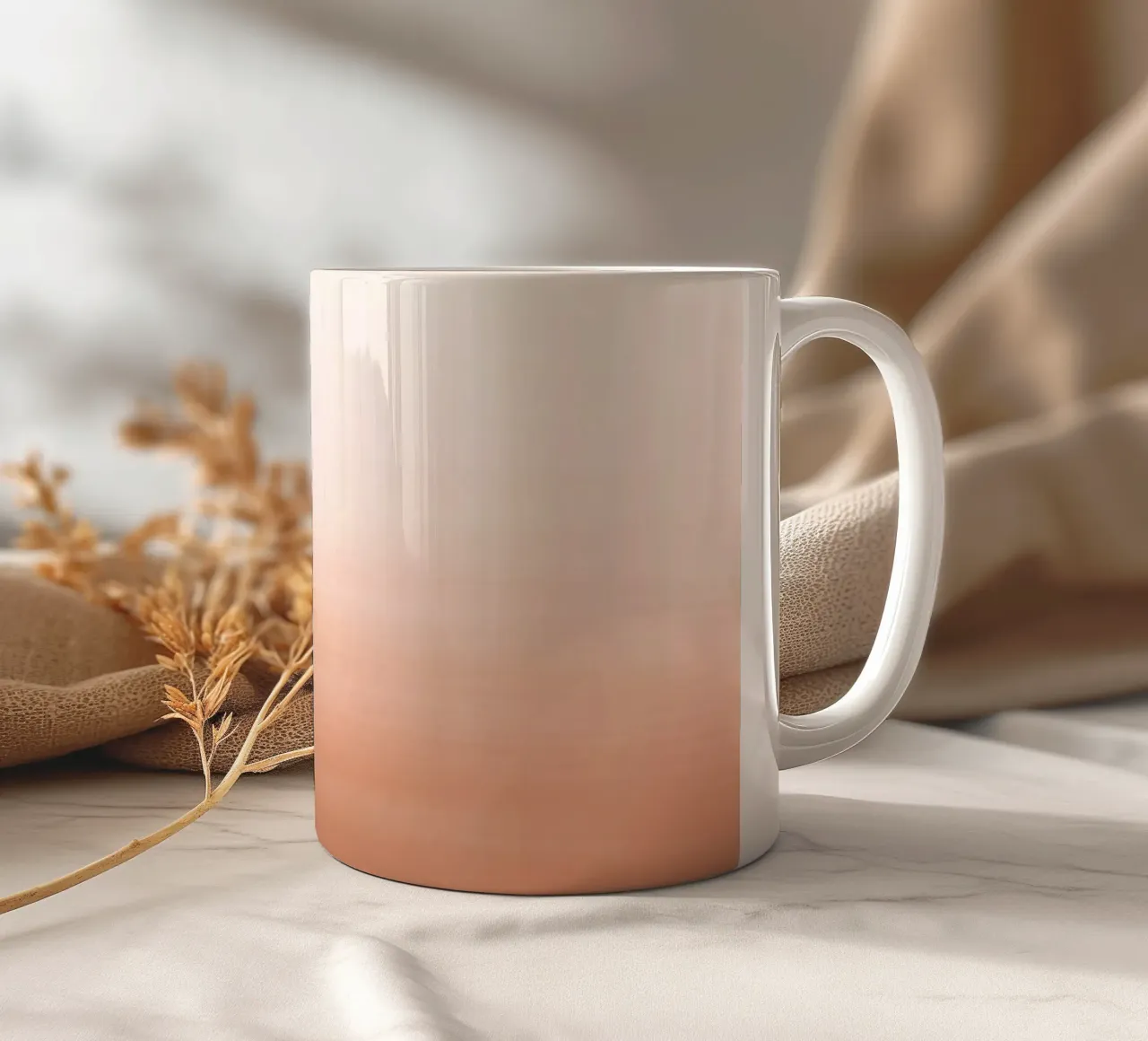 Gradiente acquerello pesca tazza in ceramica da NouveauPrints