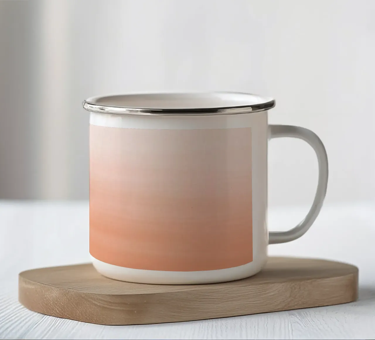 Pfirsich Aquarell Farbverlauf Emaille Tasse von NouveauPrints