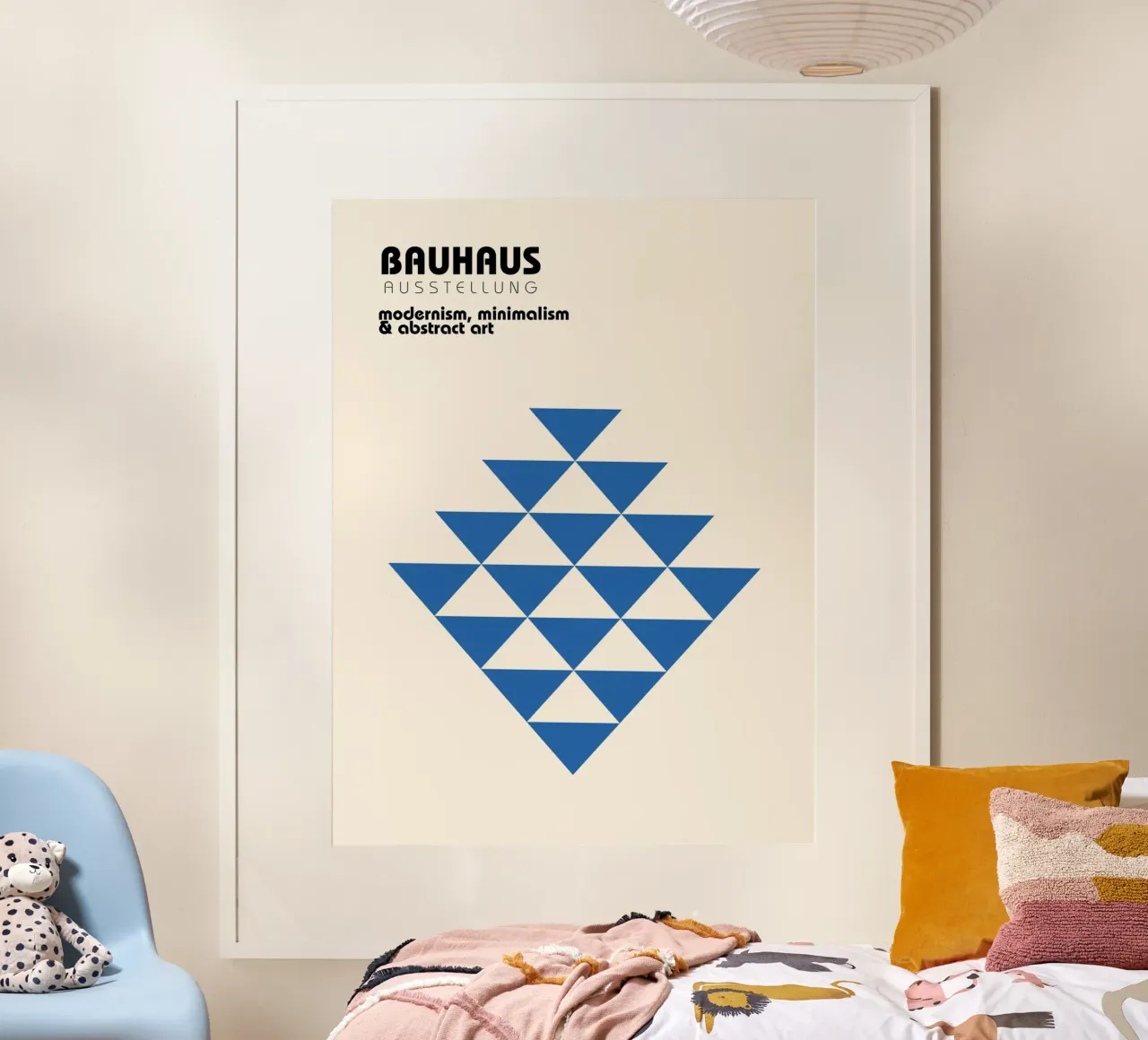 Triangles Bauhaus - Poster Minimal Art en bleu poster de Casa Calm