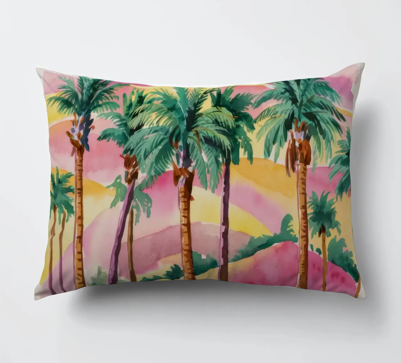 Sunset Palm Silhouettes decorative cushion by Dream Spectrum