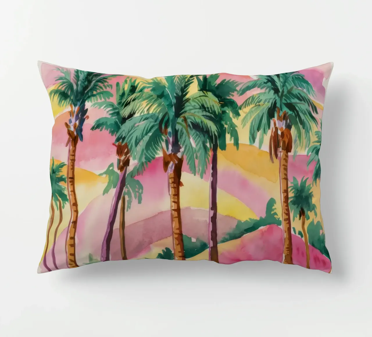 Sunset Palm Silhouettes decorative cushion by Dream Spectrum