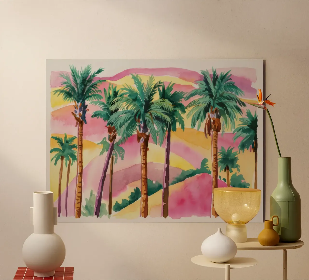 Sagome di palme al tramonto alluminio dibond da Dream Spectrum
