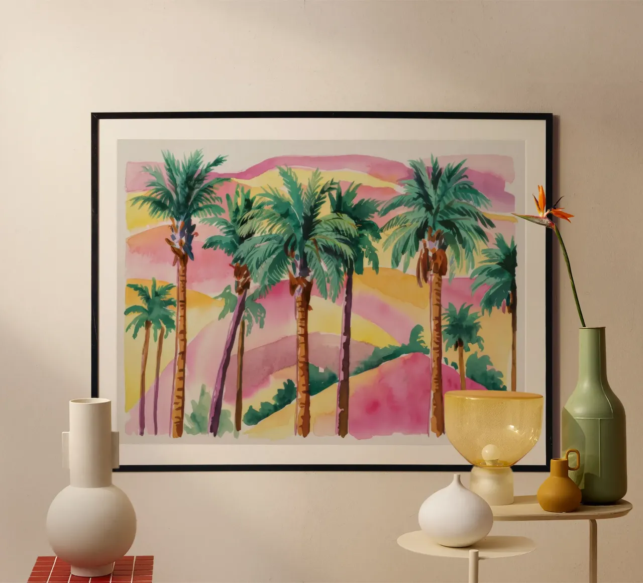 Sagome di palme al tramonto carta hahnemühle da Dream Spectrum
