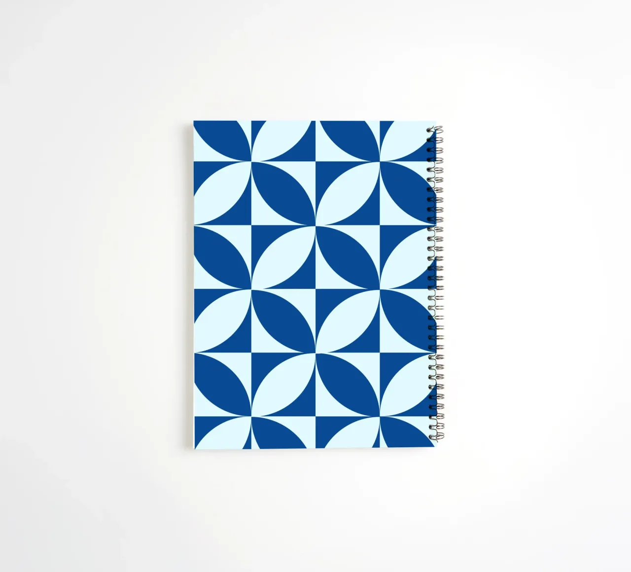 Blue geometric pattern - Modern retro design spiral notebook by Casa Calm
