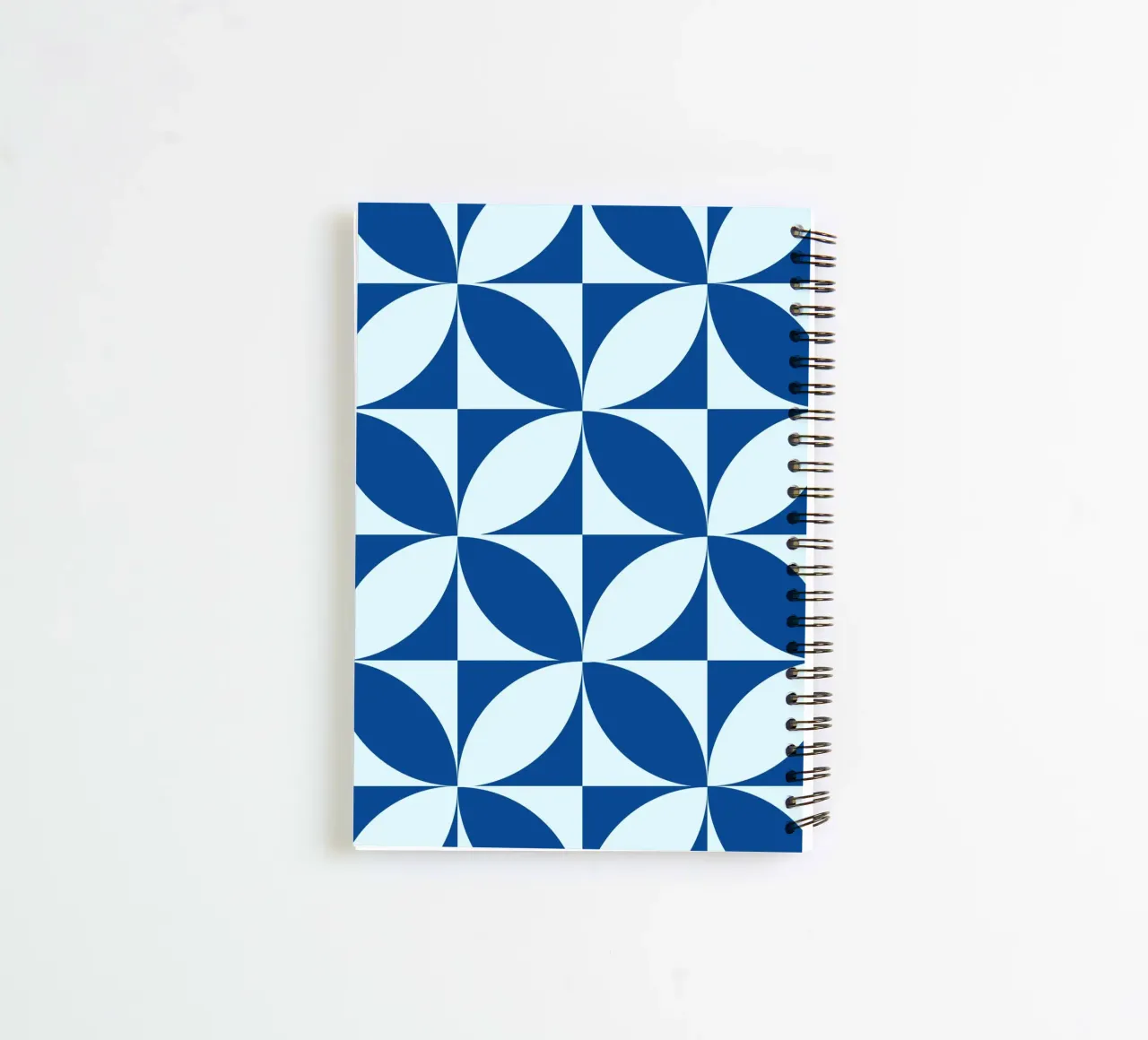 Blue geometric pattern - Modern retro design spiral notebook by Casa Calm