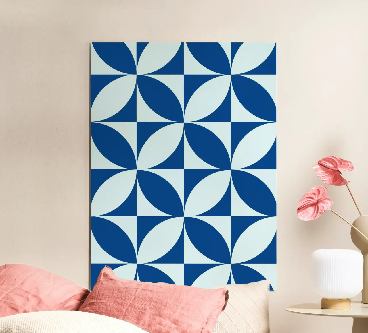 Blue geometric pattern - Modern retro design hahnemühle by Casa Calm