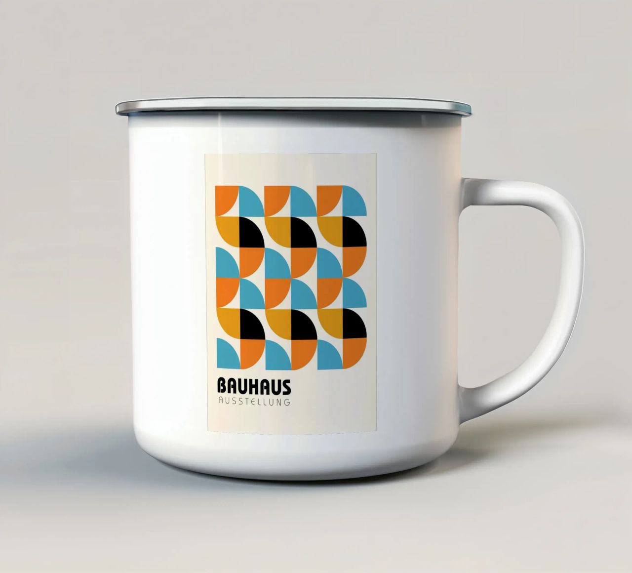 Geometria Bauhaus - colori retrò tazza in smalto da Casa Calm