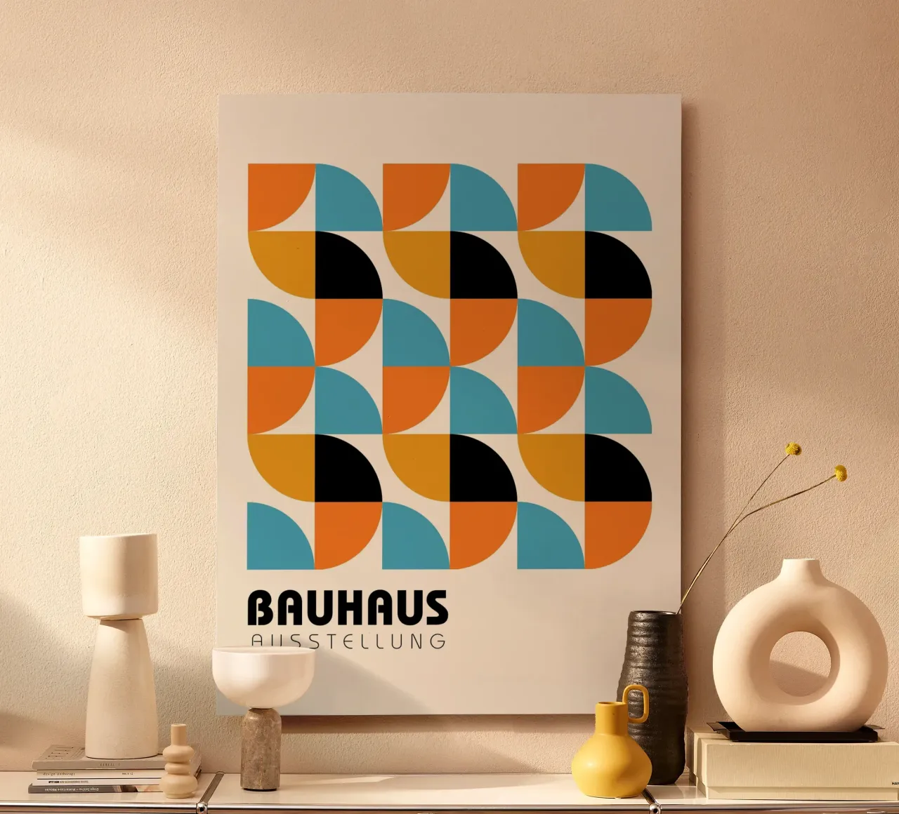 Geometria Bauhaus - colori retrò alluminio dibond da Casa Calm