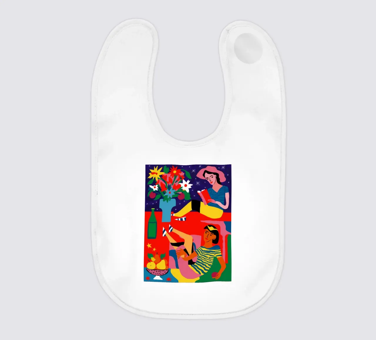 Donna con frutta bavaglino da Silk Palette