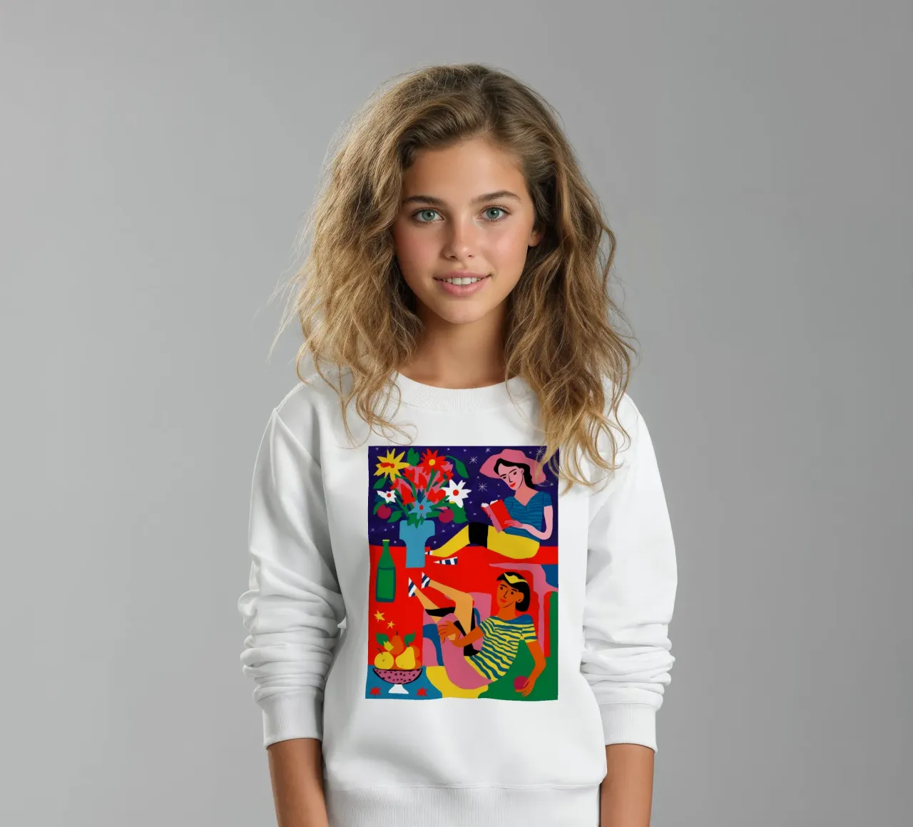 Donna con frutta felpa bambino da Silk Palette