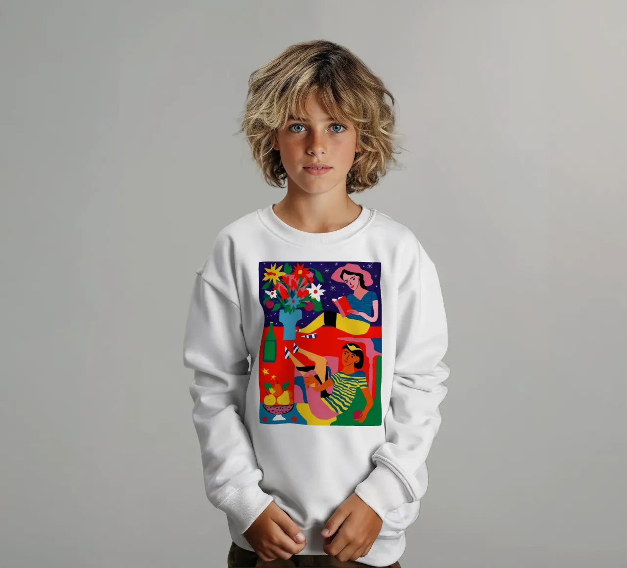 Donna con frutta felpa bambino da Silk Palette