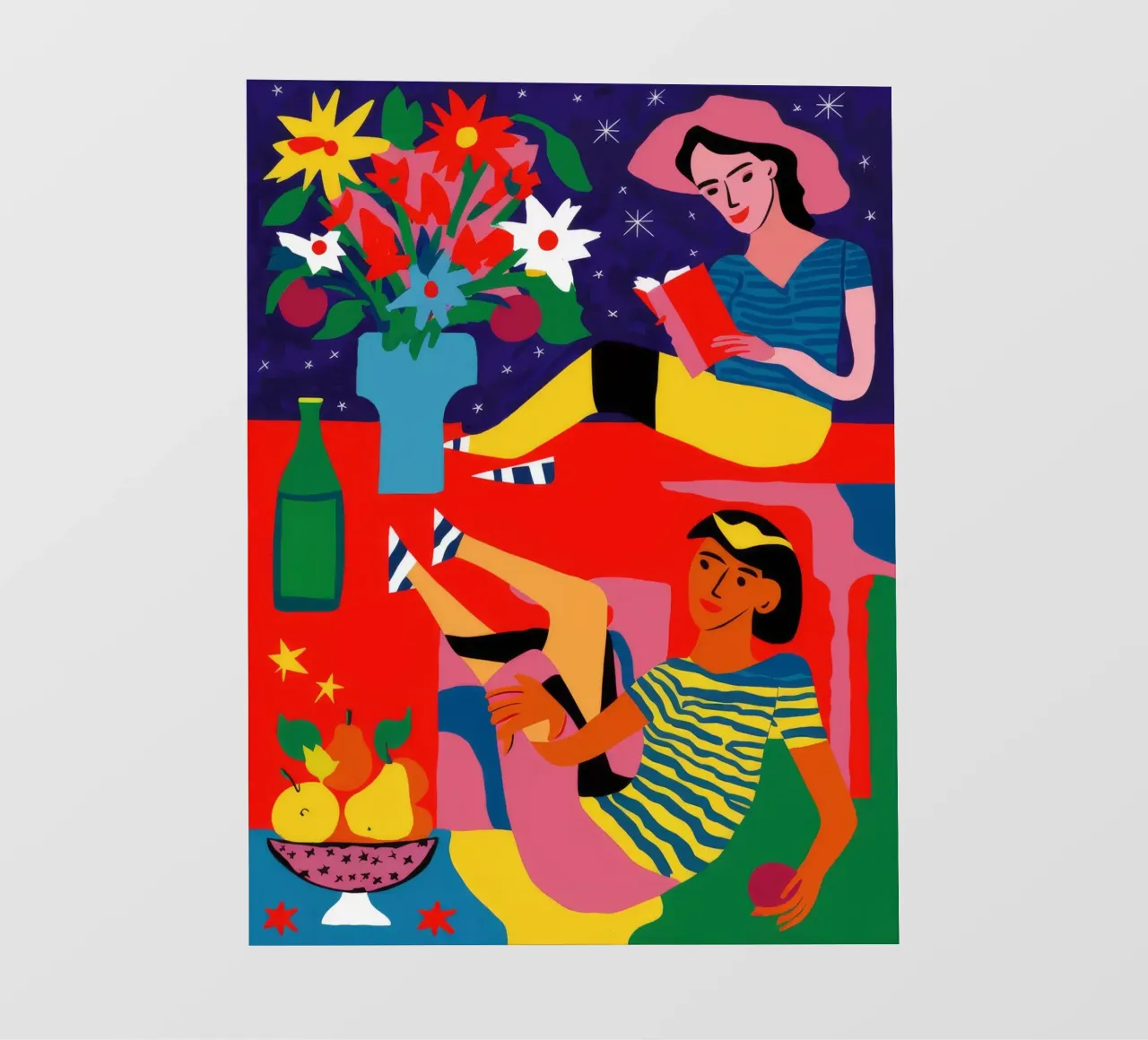 Donna con frutta telo in pvc da Silk Palette