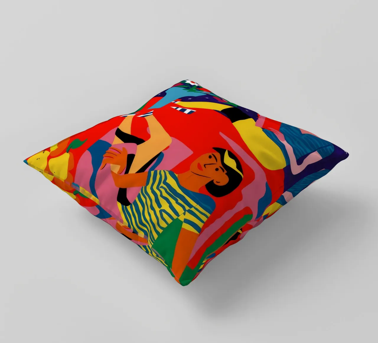 Donna con frutta cuscino da Silk Palette