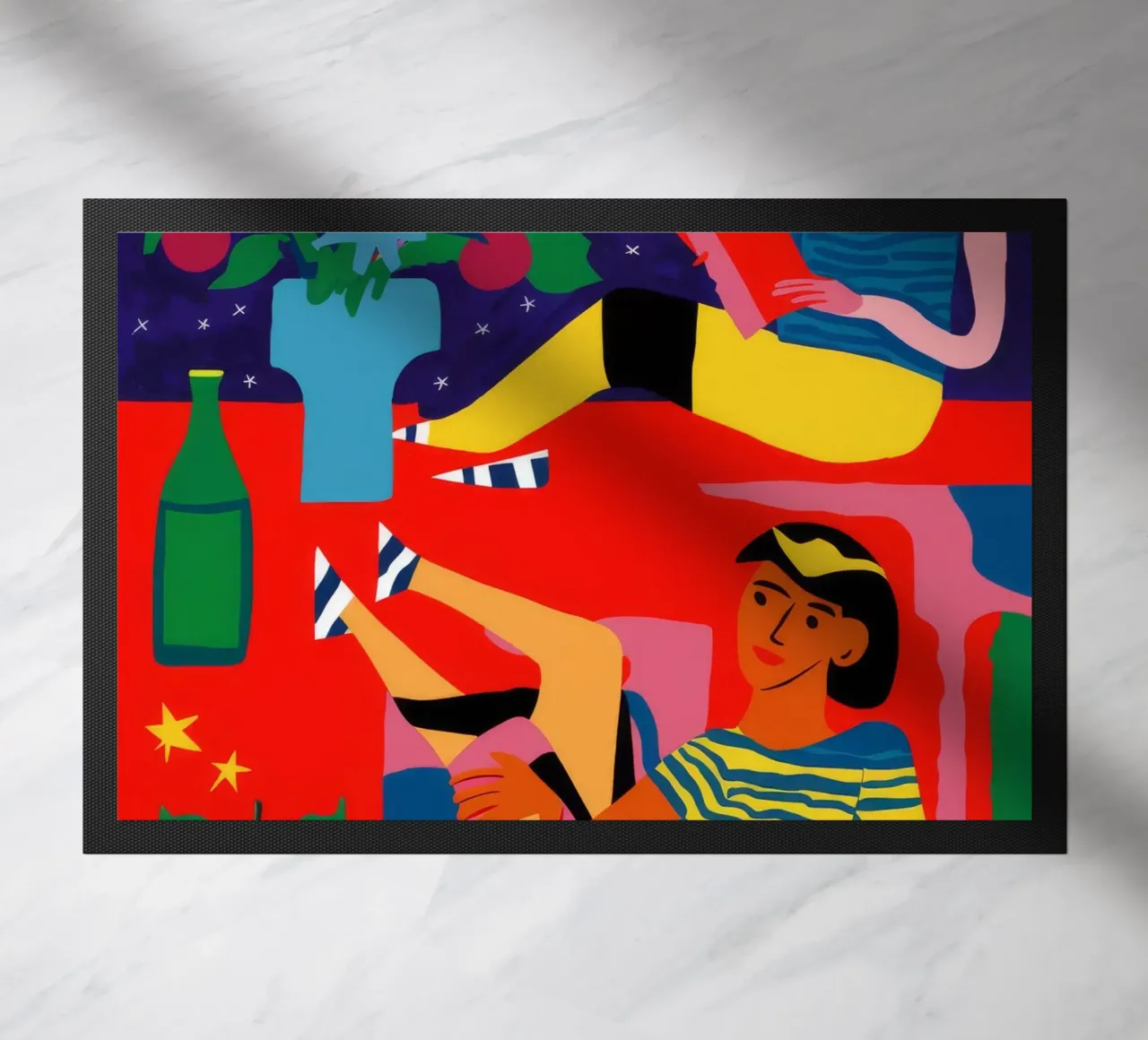 Donna con frutta zerbino da Silk Palette