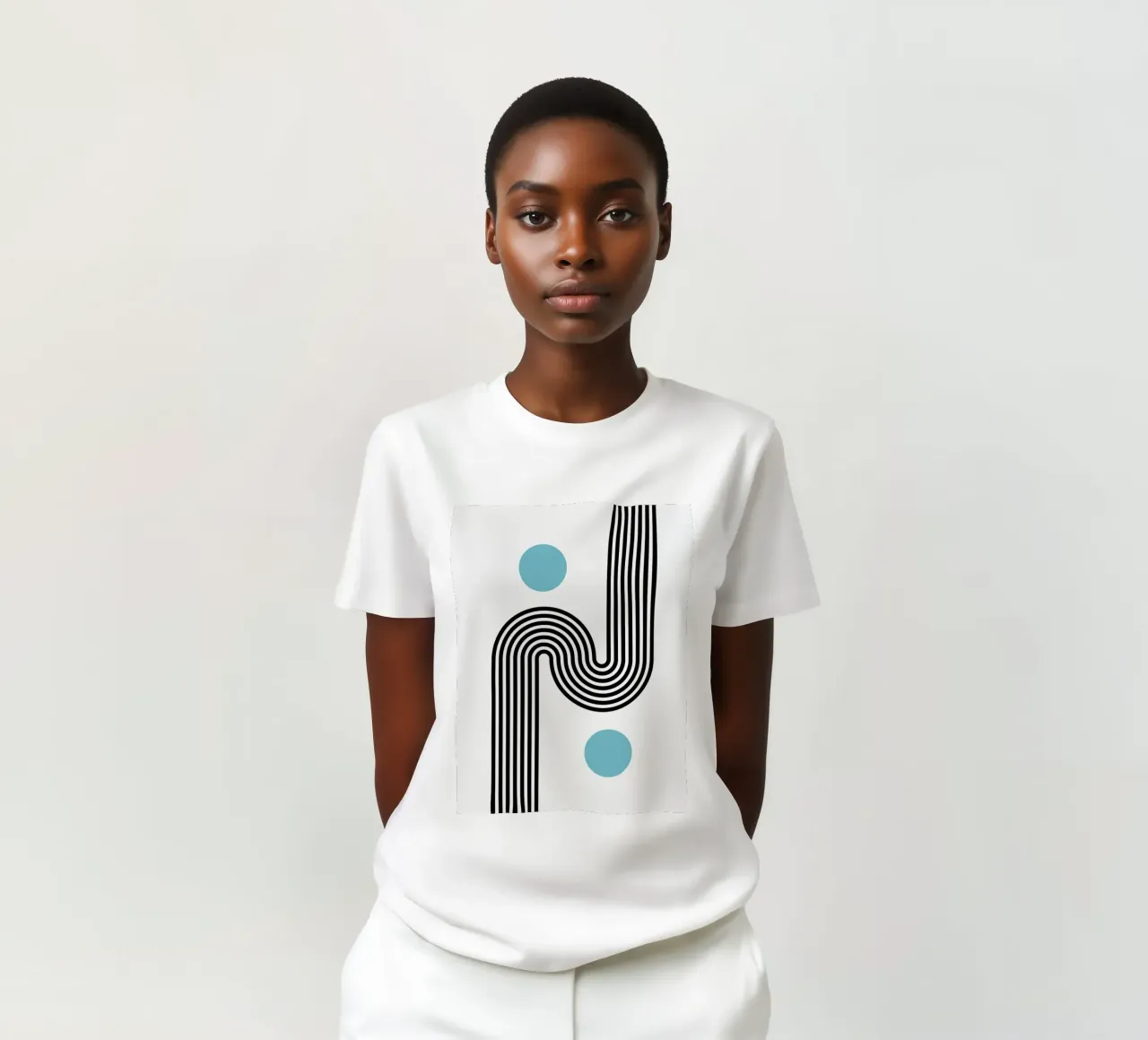 Minimal Line Flow - Retro Grafik t-shirt by Casa Calm
