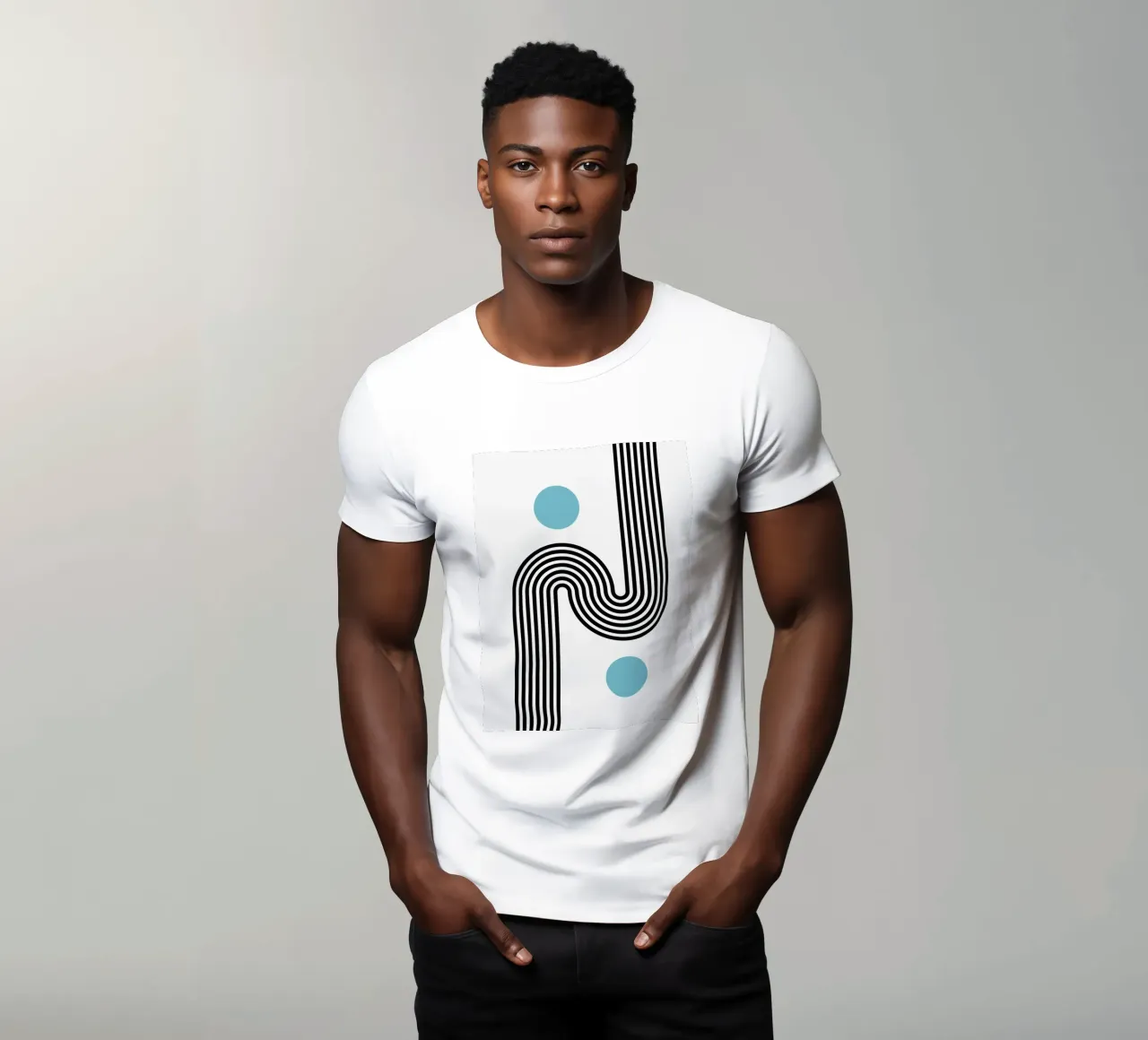 Minimal Line Flow - Retro Grafik t-shirt by Casa Calm