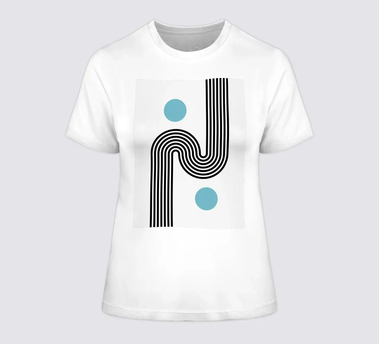 Minimal Line Flow – Retro Grafik t-shirt da donna da Casa Calm