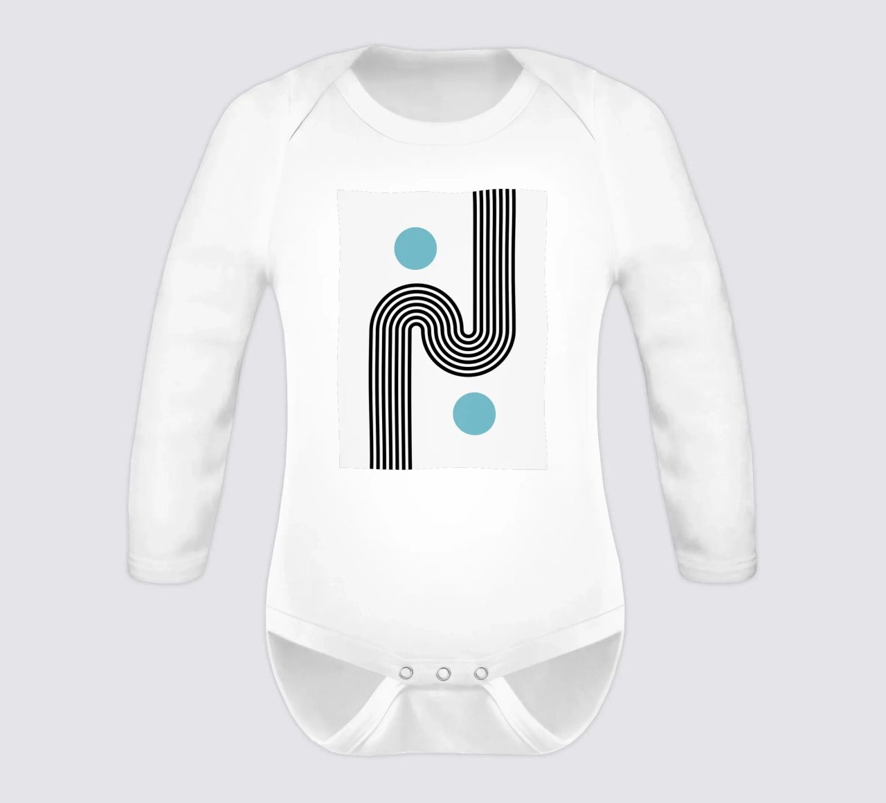 Minimal Line Flow – Retro Grafik body neonato maniche lunghe da Casa Calm