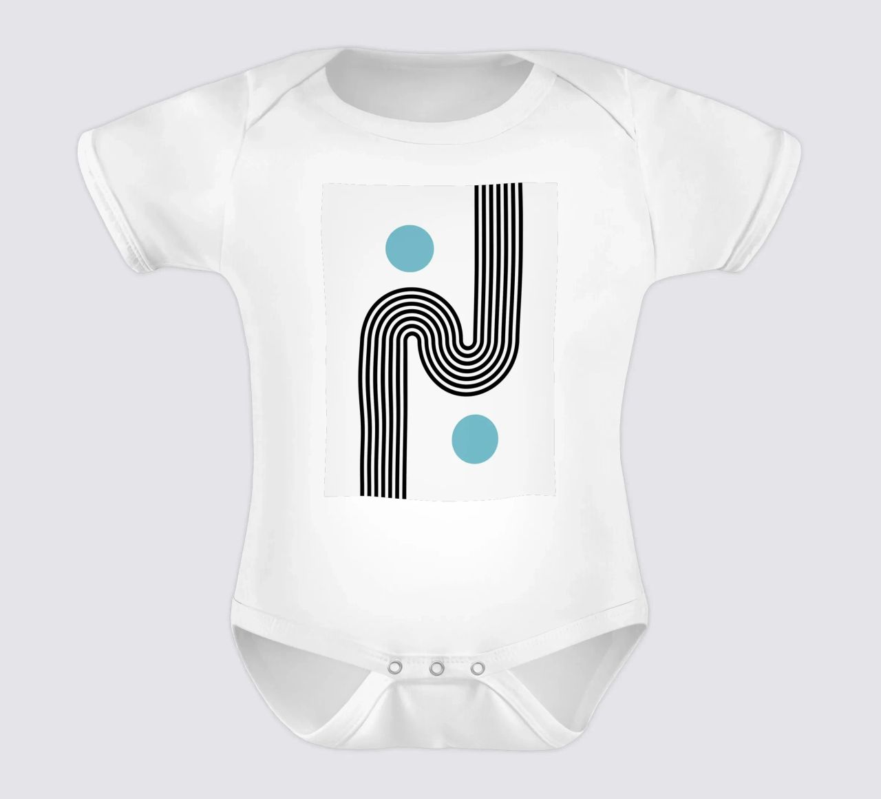 Minimal Line Flow – Retro Grafik body neonato maniche corte da Casa Calm