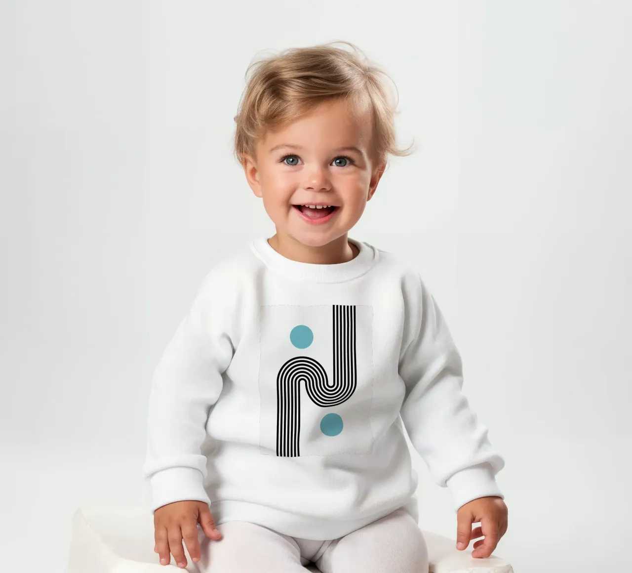 Minimal Line Flow - Retro Grafik sweat pour bébé de Casa Calm