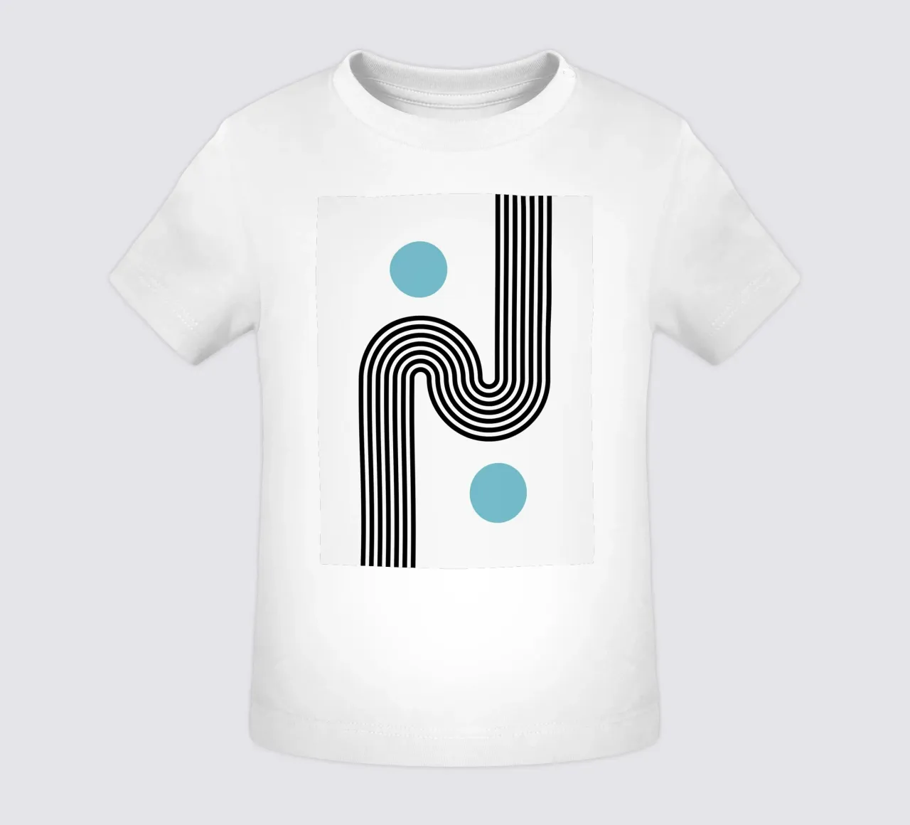 Minimal Line Flow - Retro Grafik baby t-shirt by Casa Calm