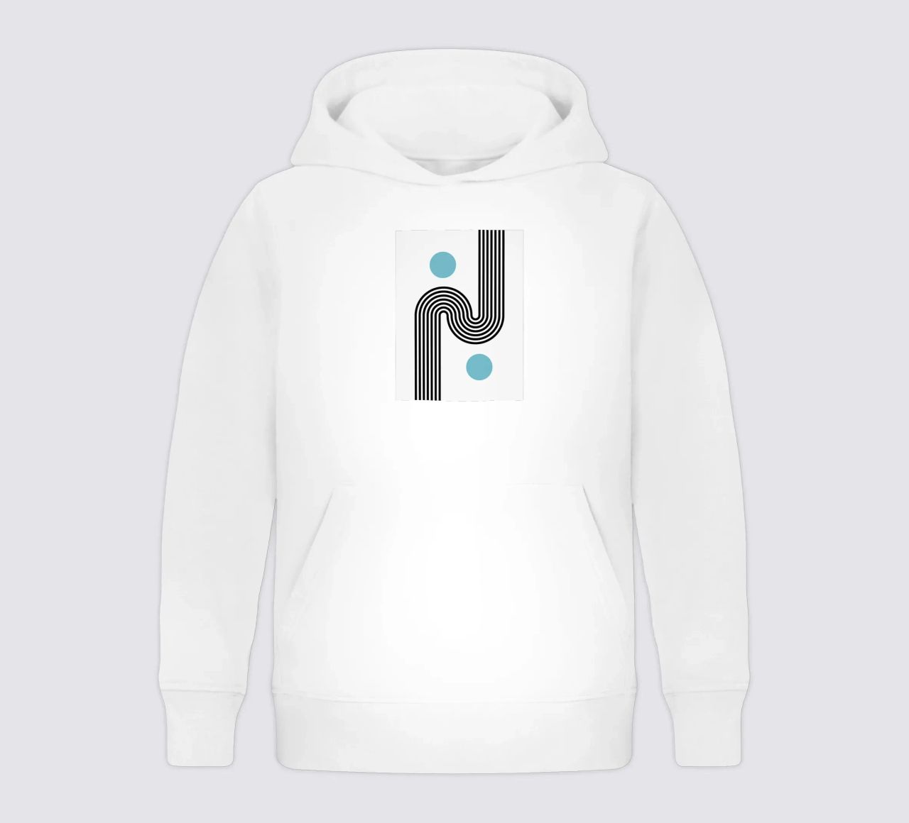 Minimal Line Flow – Retro Grafik felpa bambino con cappuccio da Casa Calm