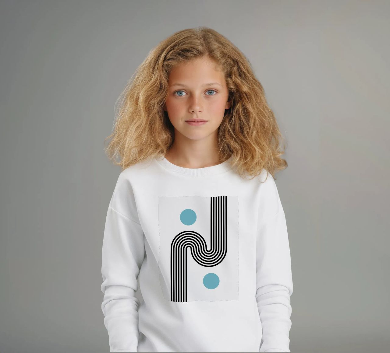 Minimal Line Flow – Retro Grafik felpa bambino da Casa Calm