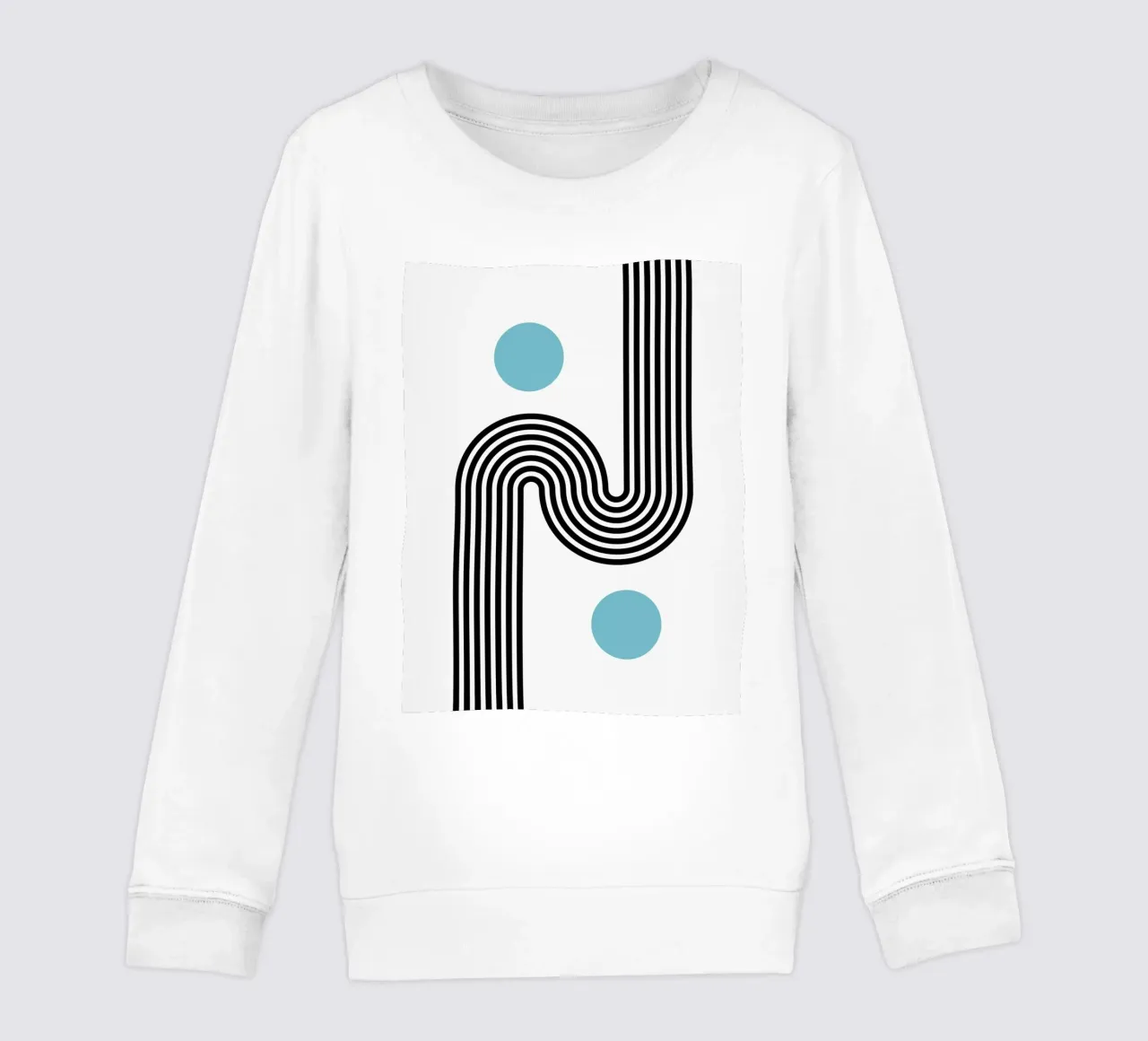 Minimaler Linienfluss - Retro Grafik Kinder Sweatshirt von Casa Calm