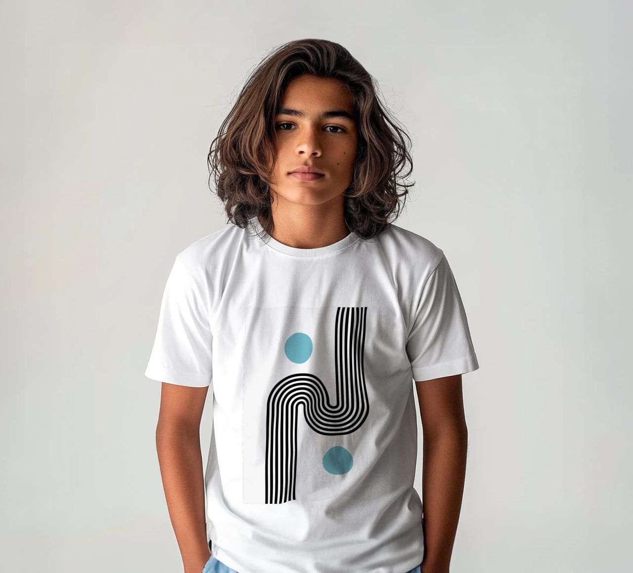 Minimal Line Flow – Retro Grafik t-shirt bambini da Casa Calm