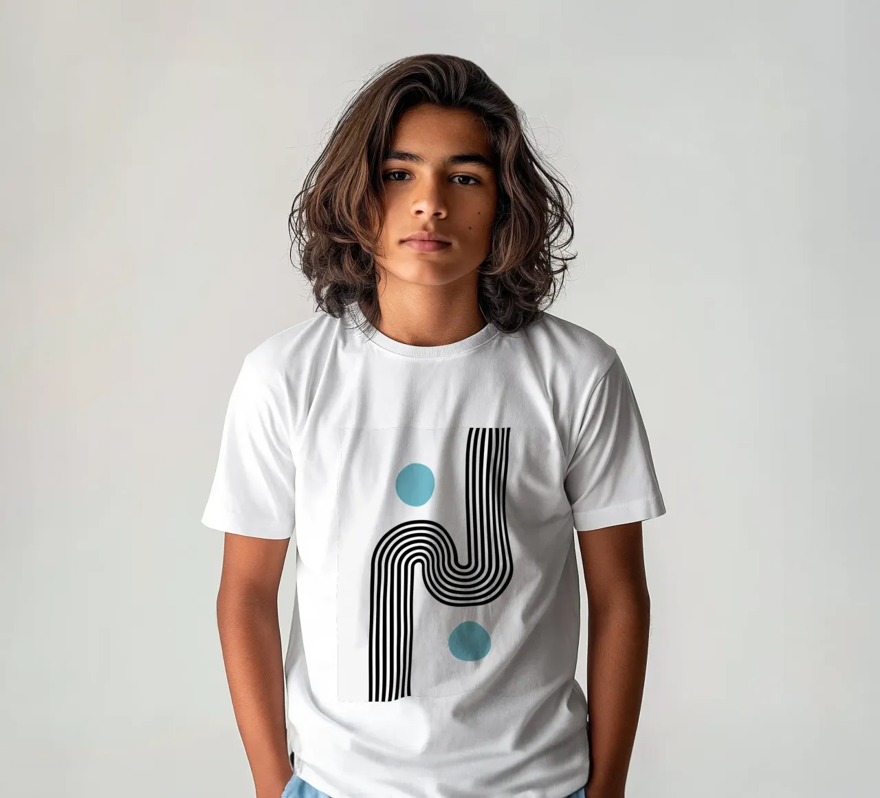 Minimal Line Flow – Retro Grafik t-shirt bambini da Casa Calm