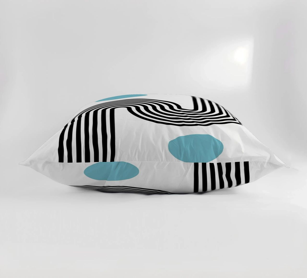 Minimal Line Flow – Retro Grafik cuscino da Casa Calm