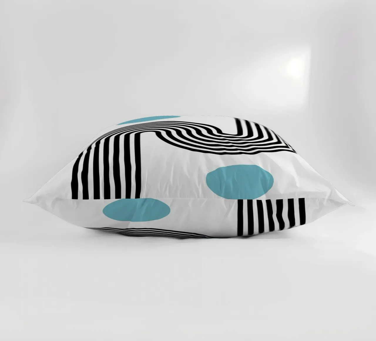 Minimaler Linienfluss - Retro Grafik Kissen von Casa Calm