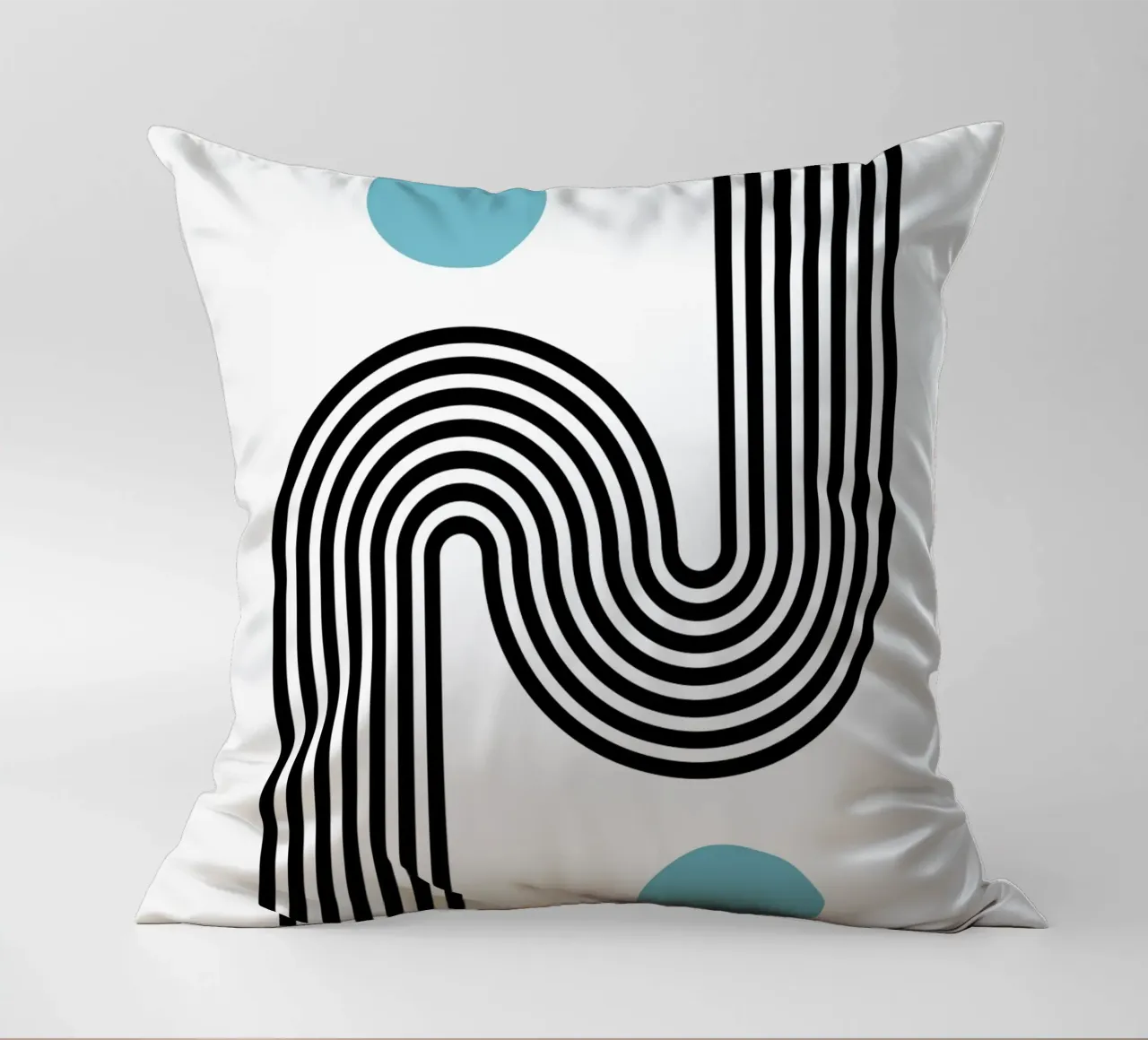 Minimaler Linienfluss - Retro Grafik Kissen von Casa Calm