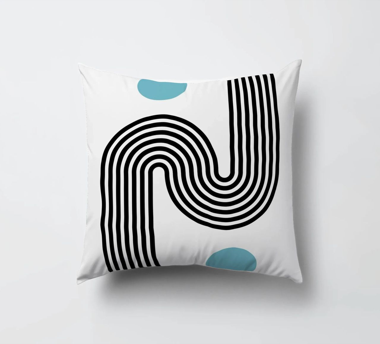 Minimal Line Flow – Retro Grafik cuscino da Casa Calm
