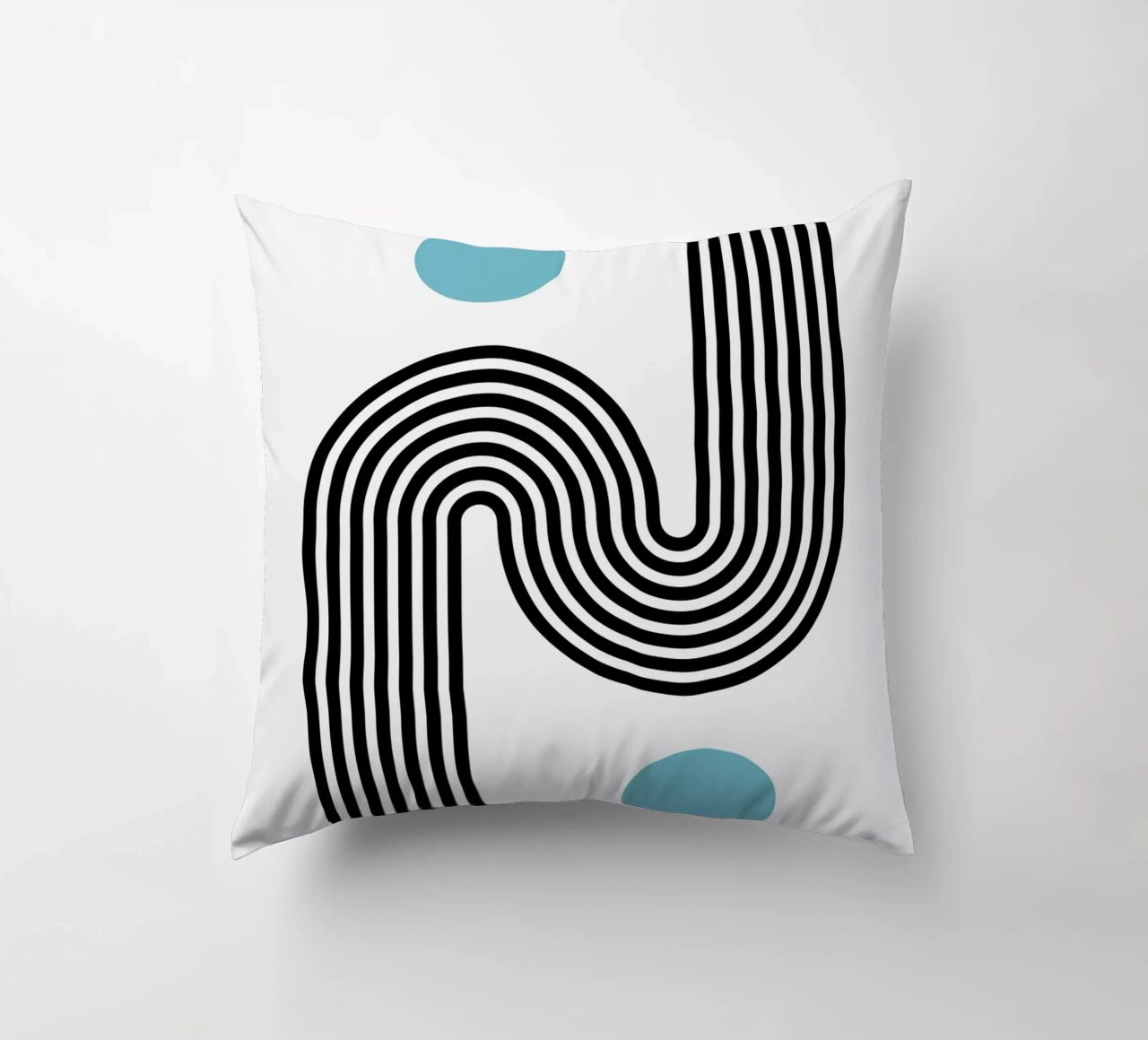 Minimal Line Flow – Retro Grafik cuscino da Casa Calm