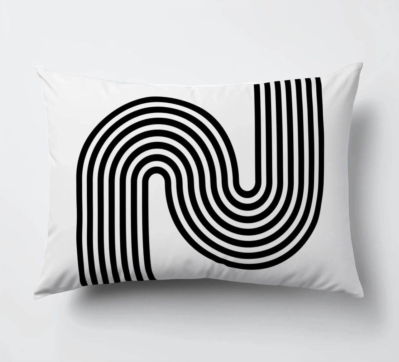 Minimal Line Flow – Retro Grafik cuscino da Casa Calm