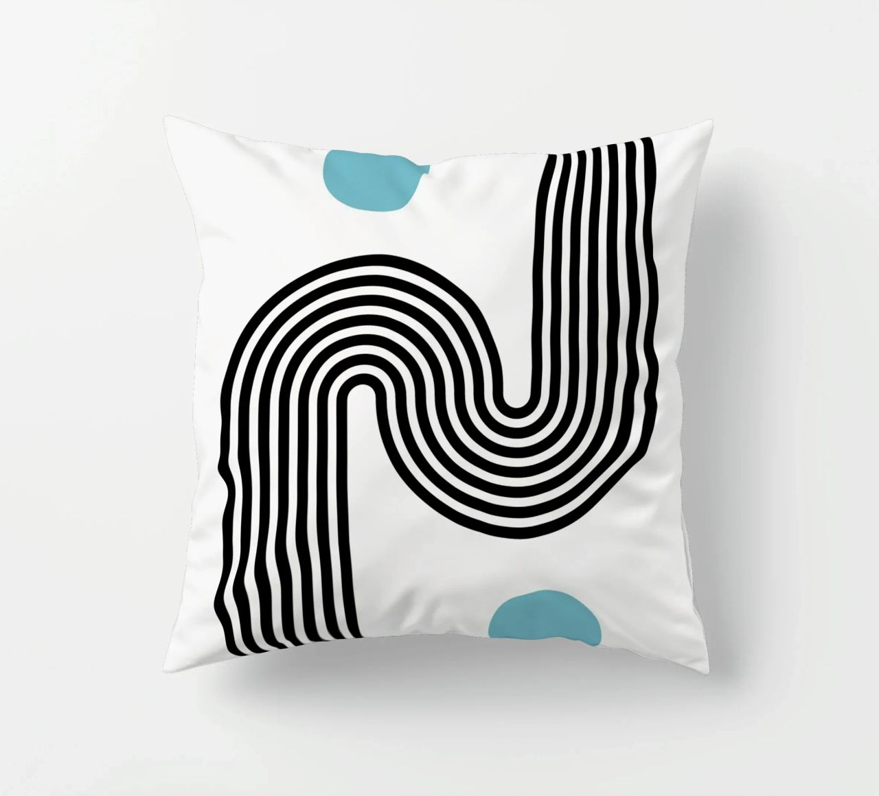 Minimal Line Flow – Retro Grafik cuscino da Casa Calm