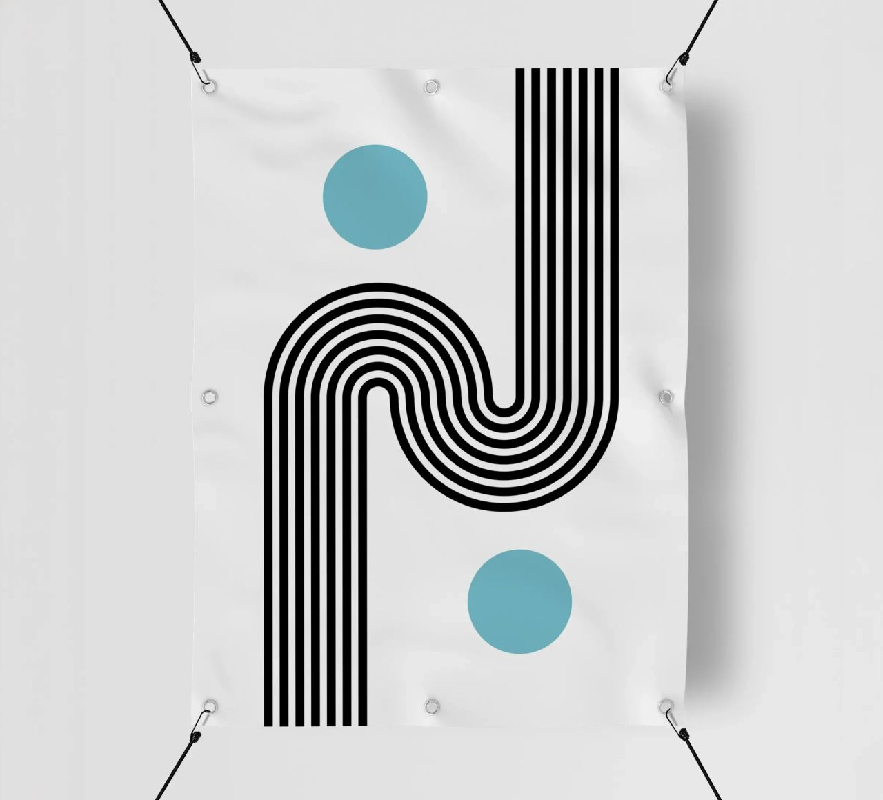 Minimal Line Flow – Retro Grafik telo in pvc da Casa Calm