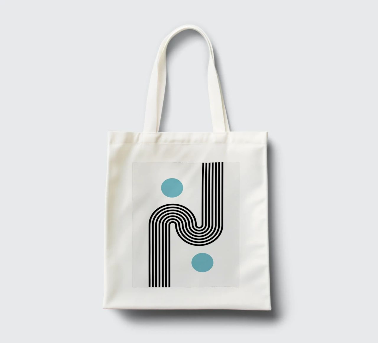 Minimal Line Flow – Retro Grafik borsa in juta da Casa Calm