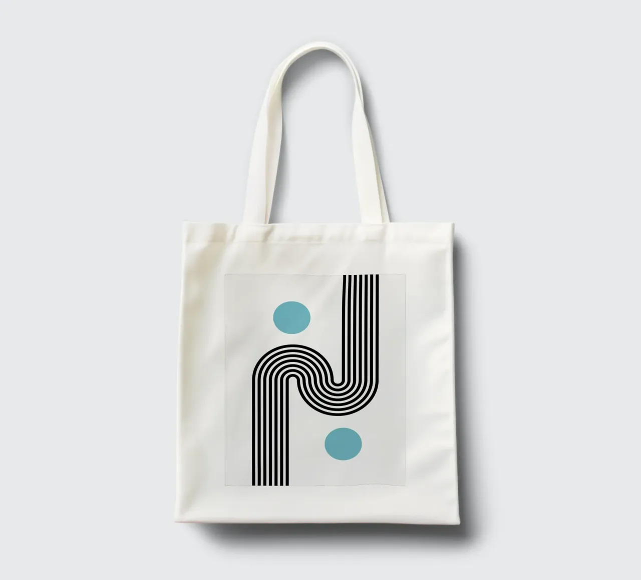 Minimaler Linienfluss - Retro Grafik Jutebeutel von Casa Calm