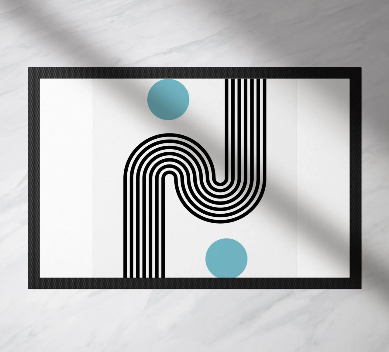 Minimal Line Flow - Retro Grafik doormat by Casa Calm