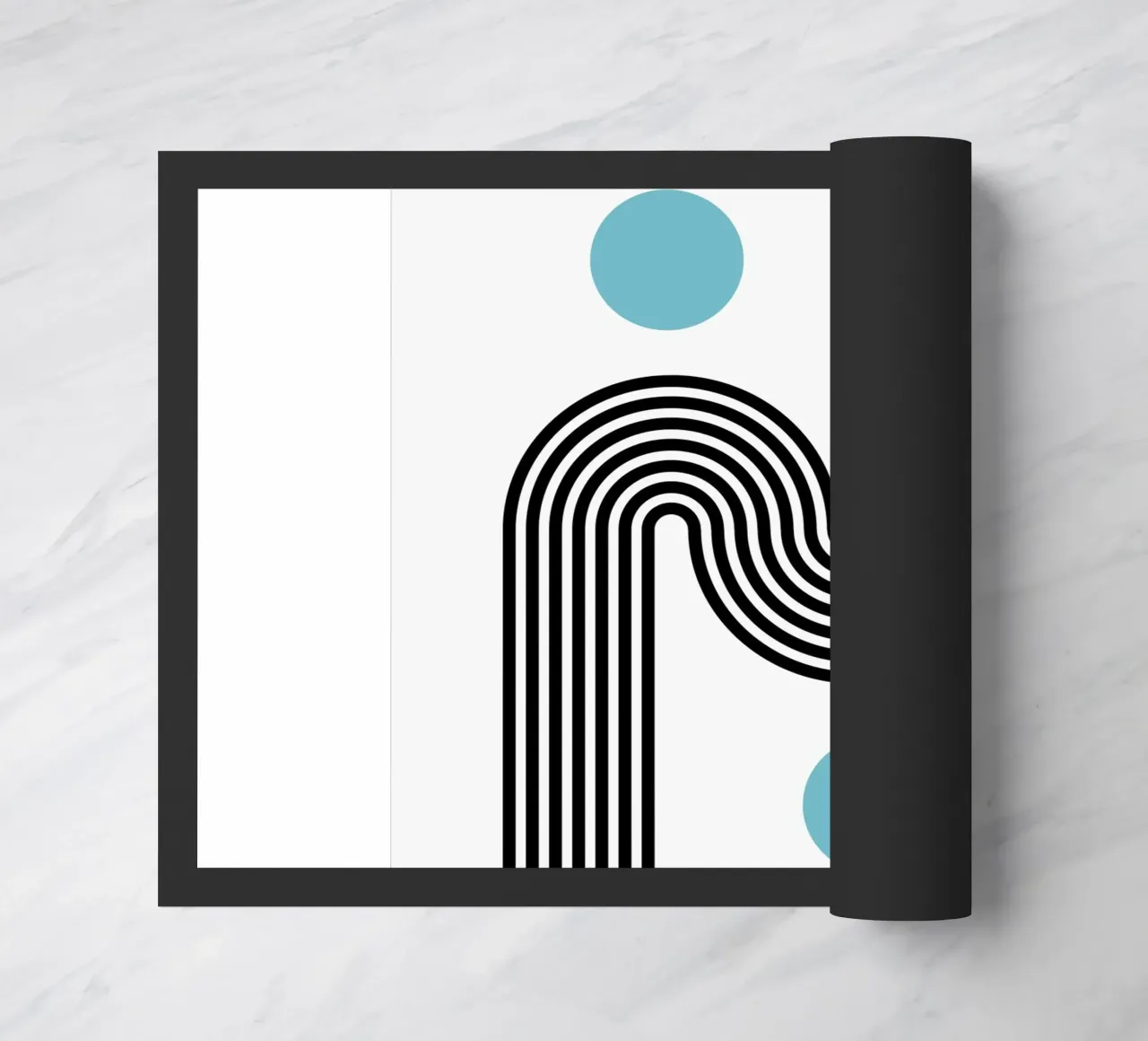 Minimal Line Flow - Retro Grafik paillasson de Casa Calm