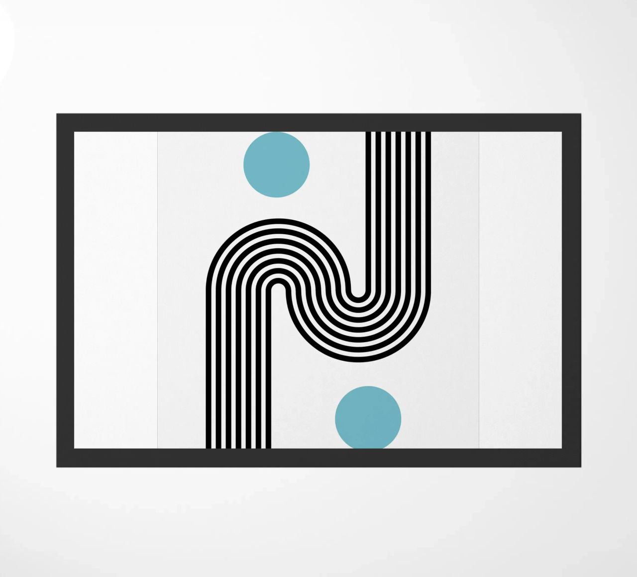 Minimal Line Flow - Retro Grafik doormat by Casa Calm